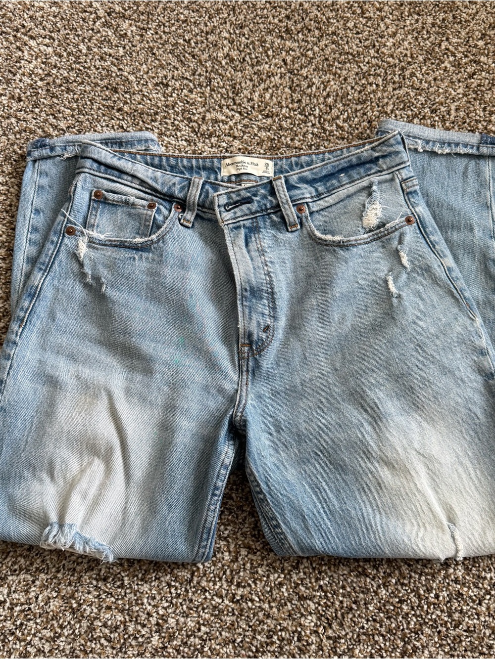 Abercrombie & Fitch Light Blue High-Rise Relaxed Jeans